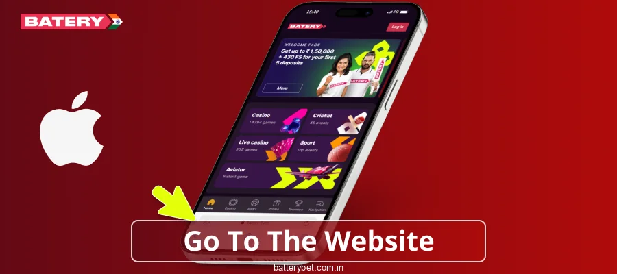 Navigate to the official Batery Bet IN homepage