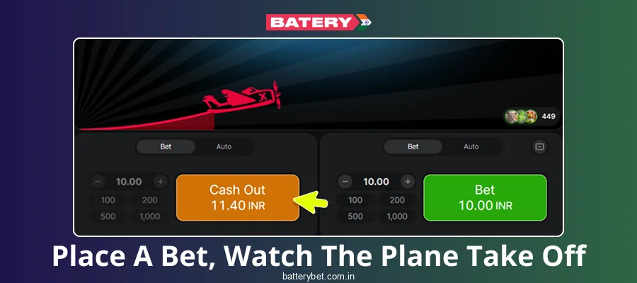How to place wagers in Batery Bet Aviator IN