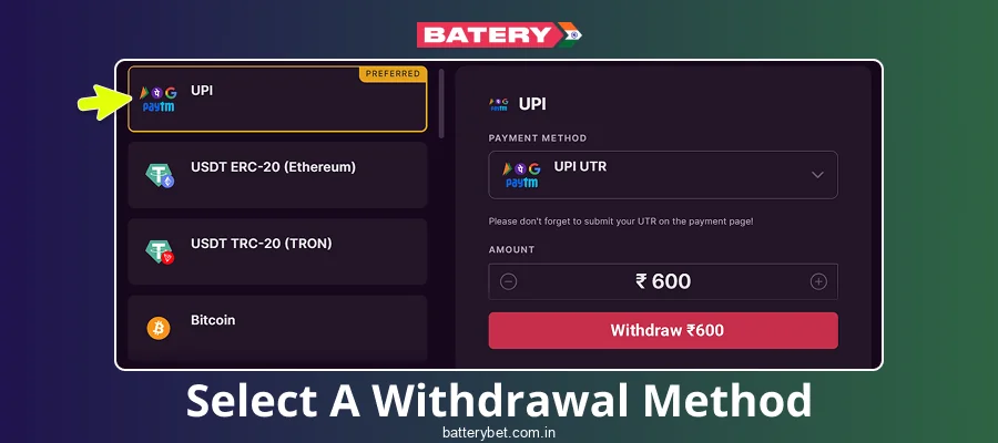 Pick your preferred payout method