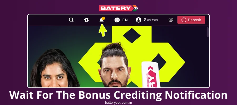 Collect your bonus credits at Batery Bet India