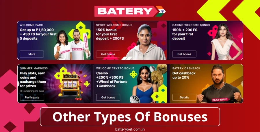 Available promotional offers for Batery Bet players in India