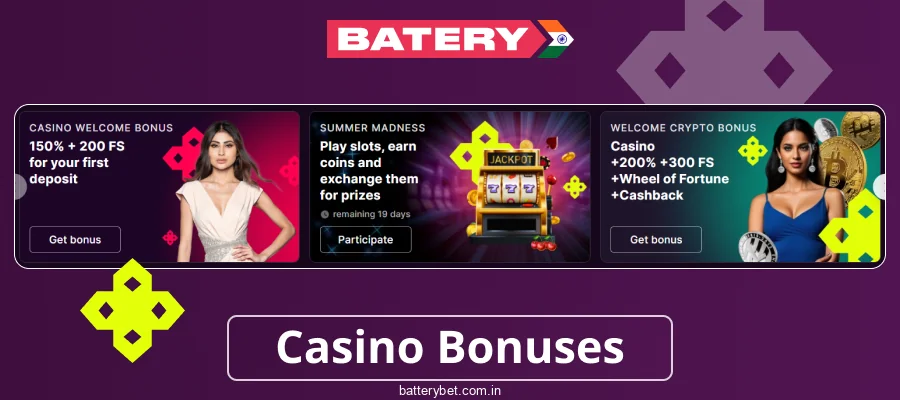 Casino-Specific Rewards for Batery Bet India