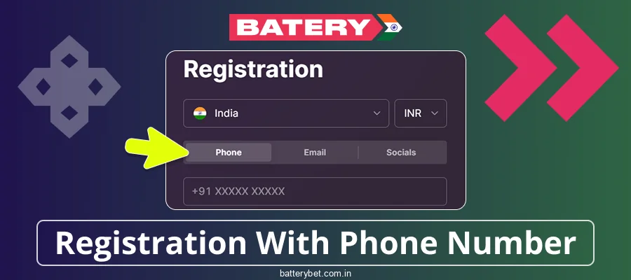 Signing Up via Phone Number at Batery Bet IN