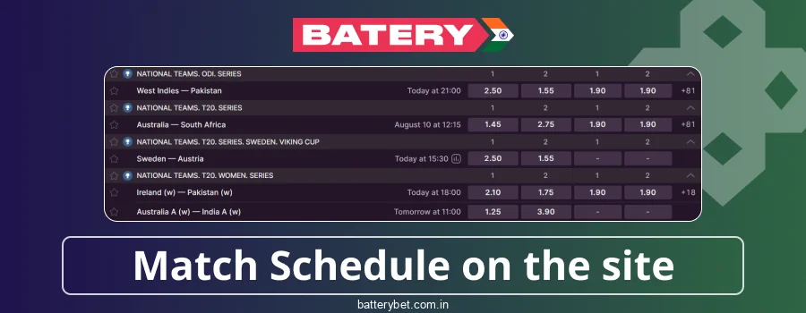 Upcoming Event Guide for Batery Bet Users in India